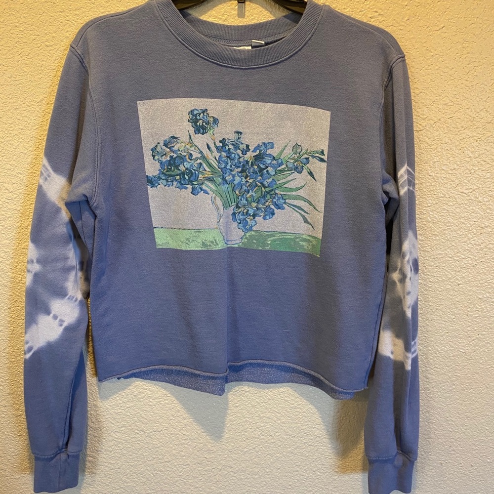 Flower crop top sweatshirt